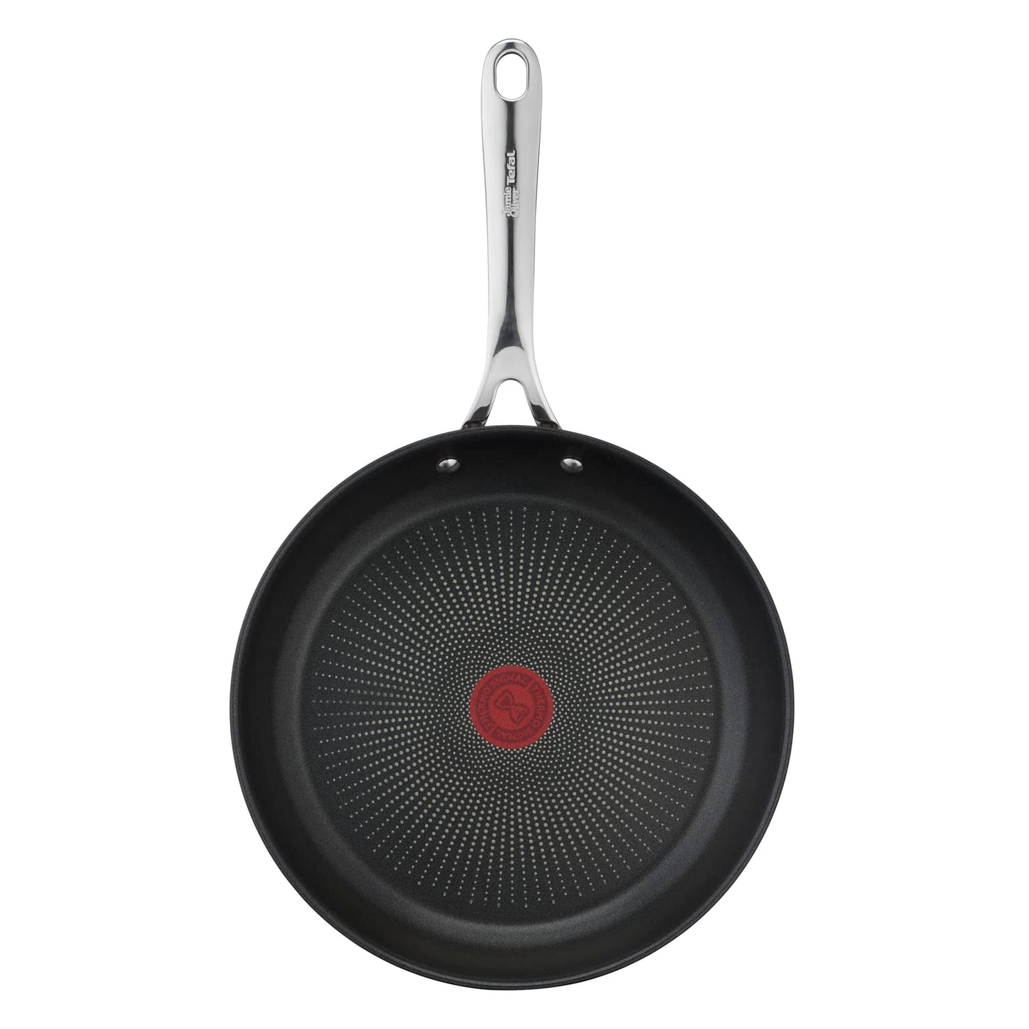 Jamie Oliver by Tefal Nonstick Coated Stainless Steel Pan 11-Inch, Induction Compatible, Oven Safe up to 500°F, Chef's Stainless Steel Skillet, Non Stick Frying Pans, Silver T-Fal