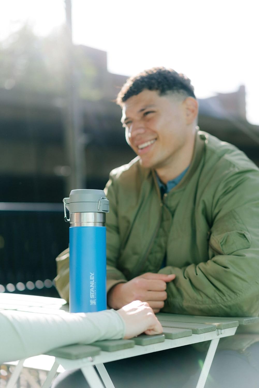 Stanley Quick Flip GO Water Bottle 24 oz | Push Button Lid | Leakproof and Packable for Travel and Sports | Insulated Stainless Steel | BPA-Free | Pomelo 🍁 All In One Marketplace Canada