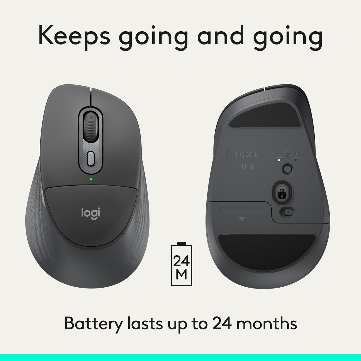 Logitech Signature Comfort Plus M850 L Wireless Mouse Bluetooth - Graphite