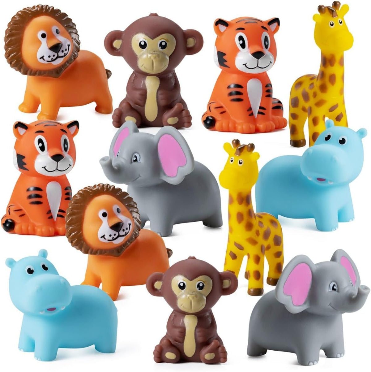 Mini Zoo Animal Bath Toys (12-Pack) Vinyl Rubber Safari Animal Figures 🍁 All In One Marketplace Canada
