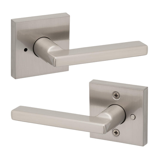 Weiser Halifax Satin Nickel Door Handle, Reversible Privacy Lever, Interior Door Handles for Bedroom and Bathroom Doors, Keyless Bathroom/Bedroom Door Lock, Modern Home Décor 🍁 All In One Marketplace Canada