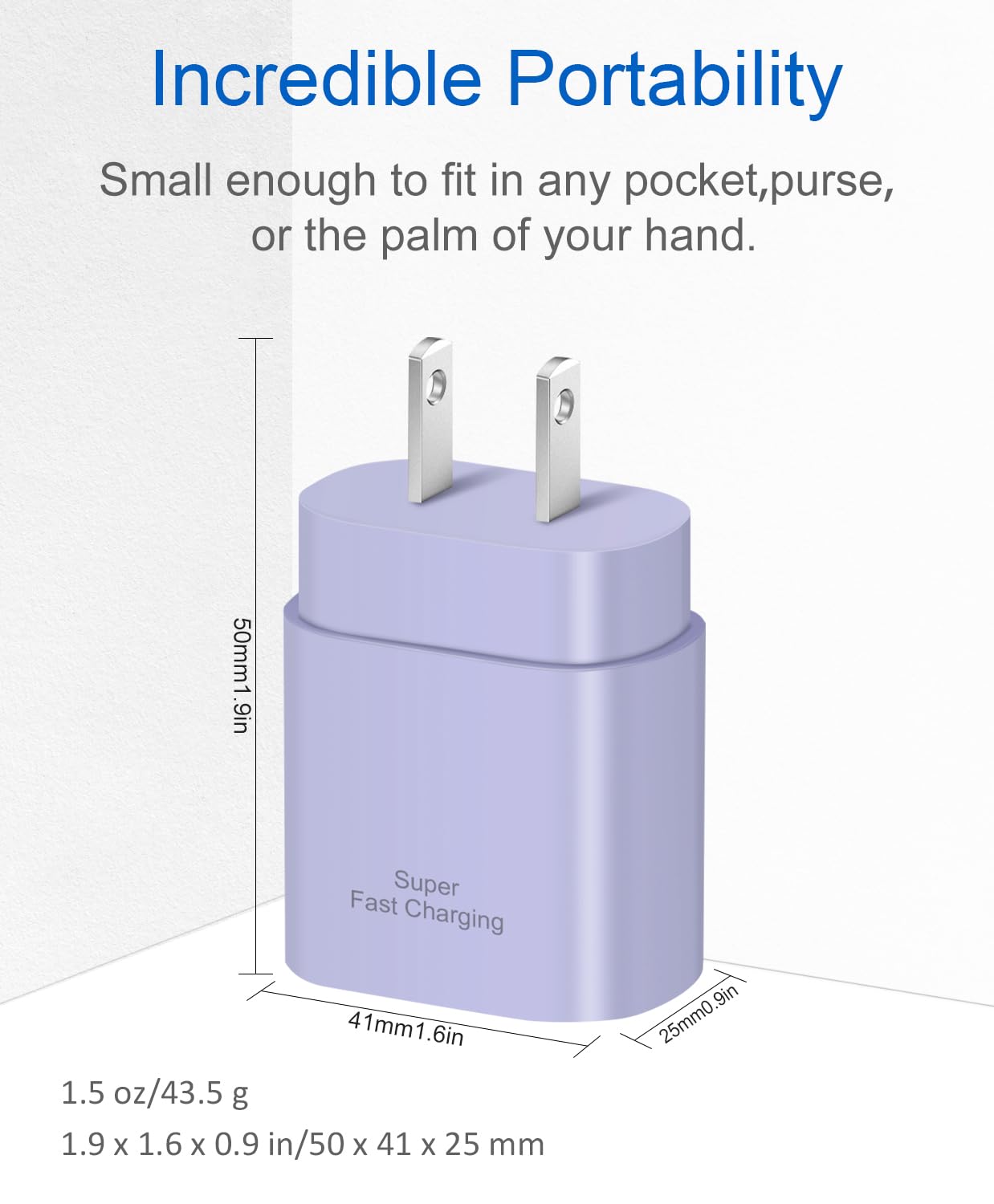 Coreykin 2 Pack USB C Fast Charger, 25W PD Super Fast Charging Block, Compatible with Galaxy S23/S22/S21/S20/S10/S9/Note20/Note10, with 6ft USB C Cable