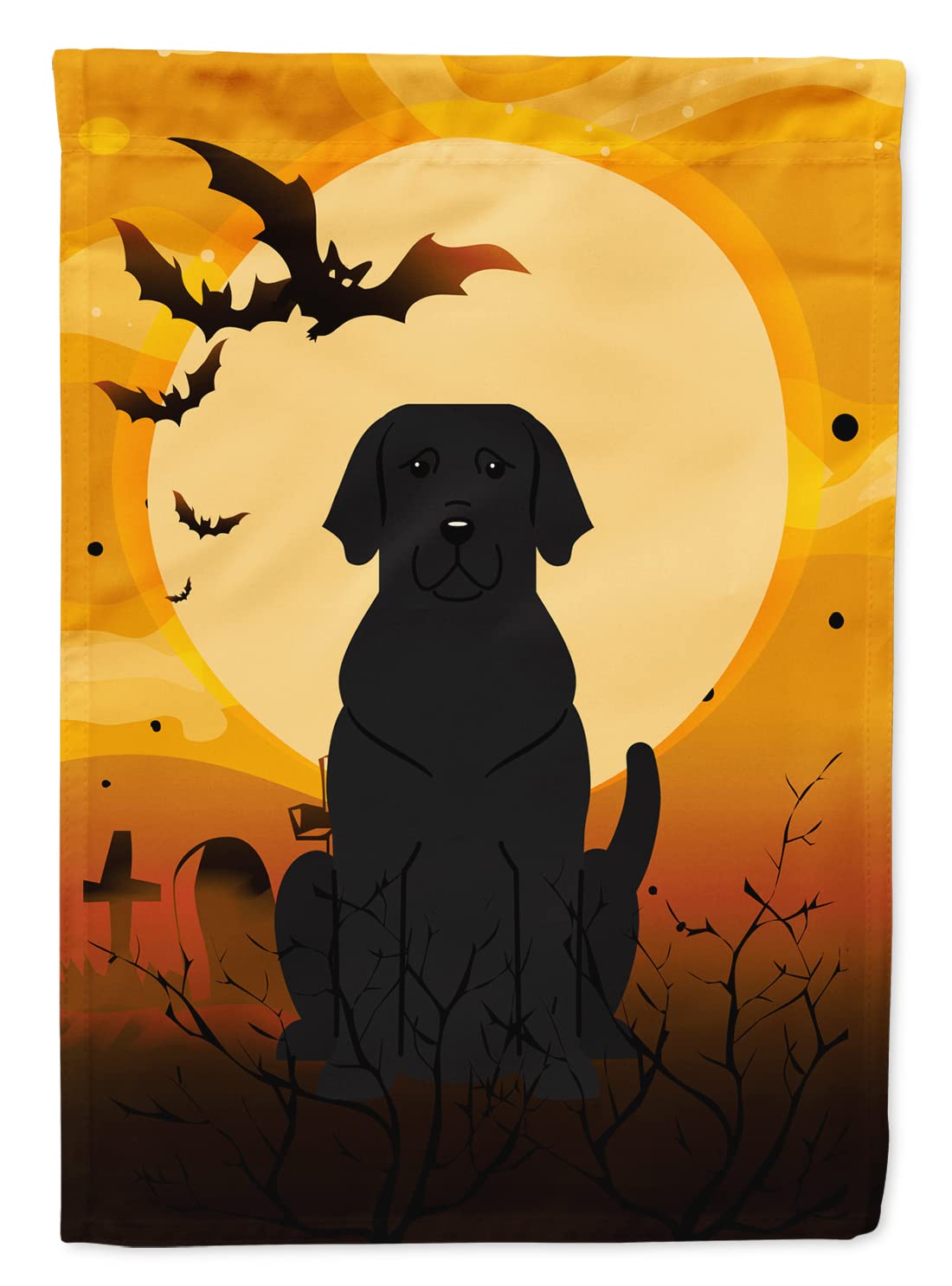 Caroline's Treasures BB4323CHF Halloween Black Labrador Flag Canvas House Size, Large, Multicolor