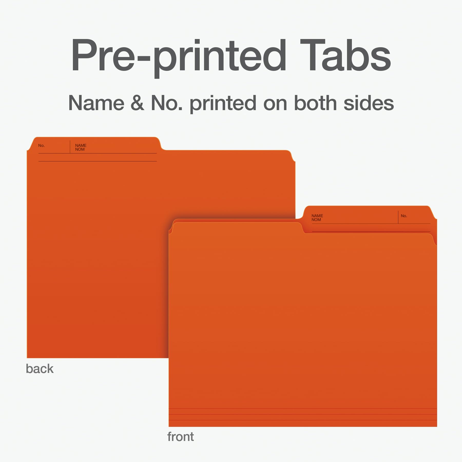 Pendaflex File Folders, 1/2 Cut Tab, Letter Size, Orange, Durable Paper Stock, 100/Box, Ideal for Office/Home/School Organization, Made in Canada, Reversible File Organizers Pendaflex