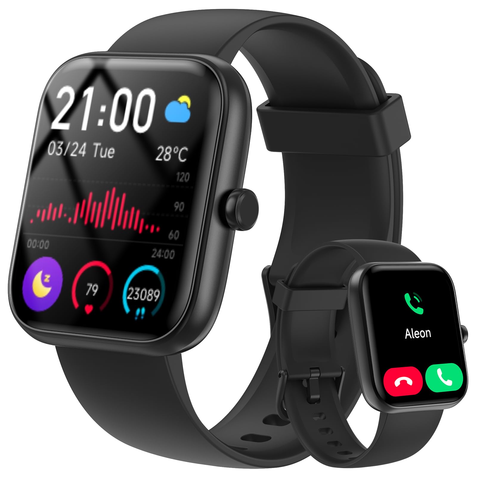 Smart Watch for Men Women with Bluetooth Call,Alexa Built-in Smartwatch,1.83"DIY Dial Fitness Watch with Sleep Heart Rate SpO2 Monitor,100+ Sport Mode,IP68 Waterproof Watch Compatible with Android iOS - Available at All In One Marketplace Canada