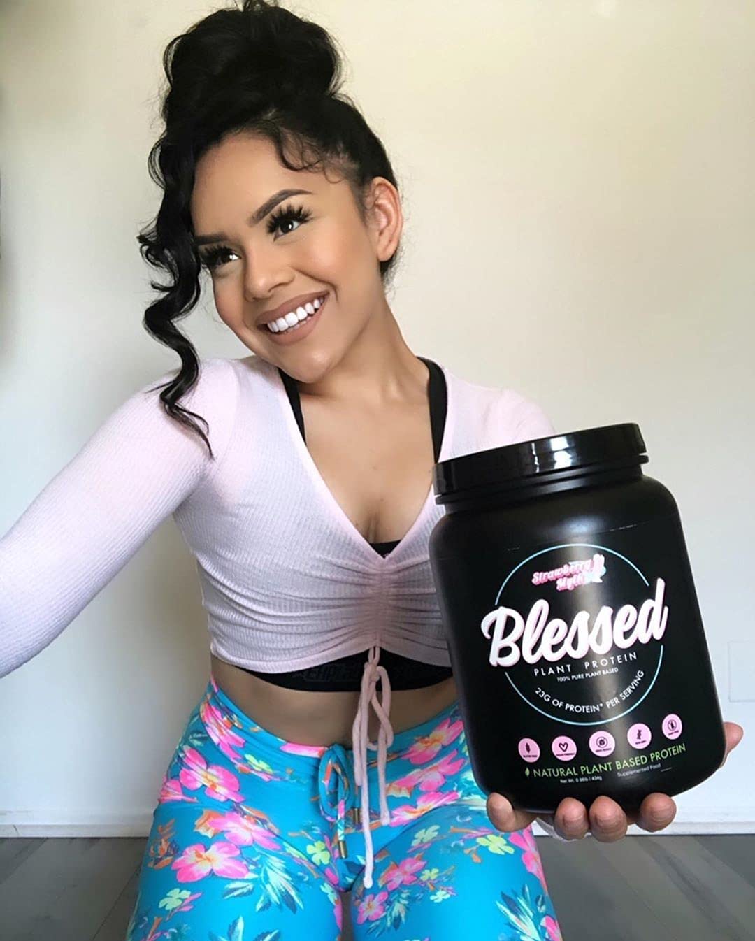 Blessed Plant-Based Protein Powder - Pea Protein Meal Replacement Shake, 23g Protein Per Serving, Vegan, Gluten-Free, Naturally Sweetened, 30 Servings (Strawberry Mylk)