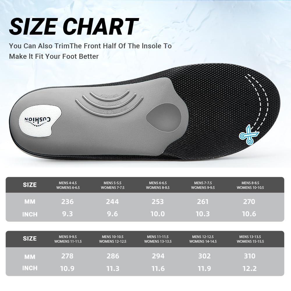 VALSOLE winter thermal wool insoles,Heavy Duty Support Pain Relief Orthotics Plantar Fasciitis High Arch Support Insoles,for Men Women Work Boot Shoe Insole warm insoles (MEN 10-10 1/2 | WOMEN 12-12 1/2--(286mm), Brown) 🍁 All In One Marketplace Canada