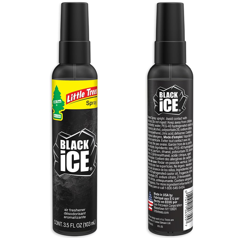 LITTLE TREES Car Air Freshener. SPRAY Provides a Long-Lasting Scent for Auto or Home. On-the-go Freshness. Black Ice, 6 Air Fresheners 🍁 All In One Marketplace Canada