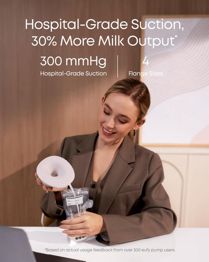 eufy Security Breast Pump Series S1, Hands-Free Electric Breast Pump with Heating Tech, App Control, Personalized Smart Rhythm, Hospital Grade Suction, Portable, Discreet, Leak-Proof & Ultra-Quiet