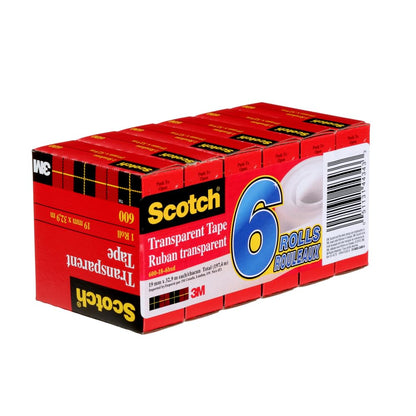 Scotch Tape Transparent Tape, 19mm Wide X 32.9M, 6 Rolls Scotch