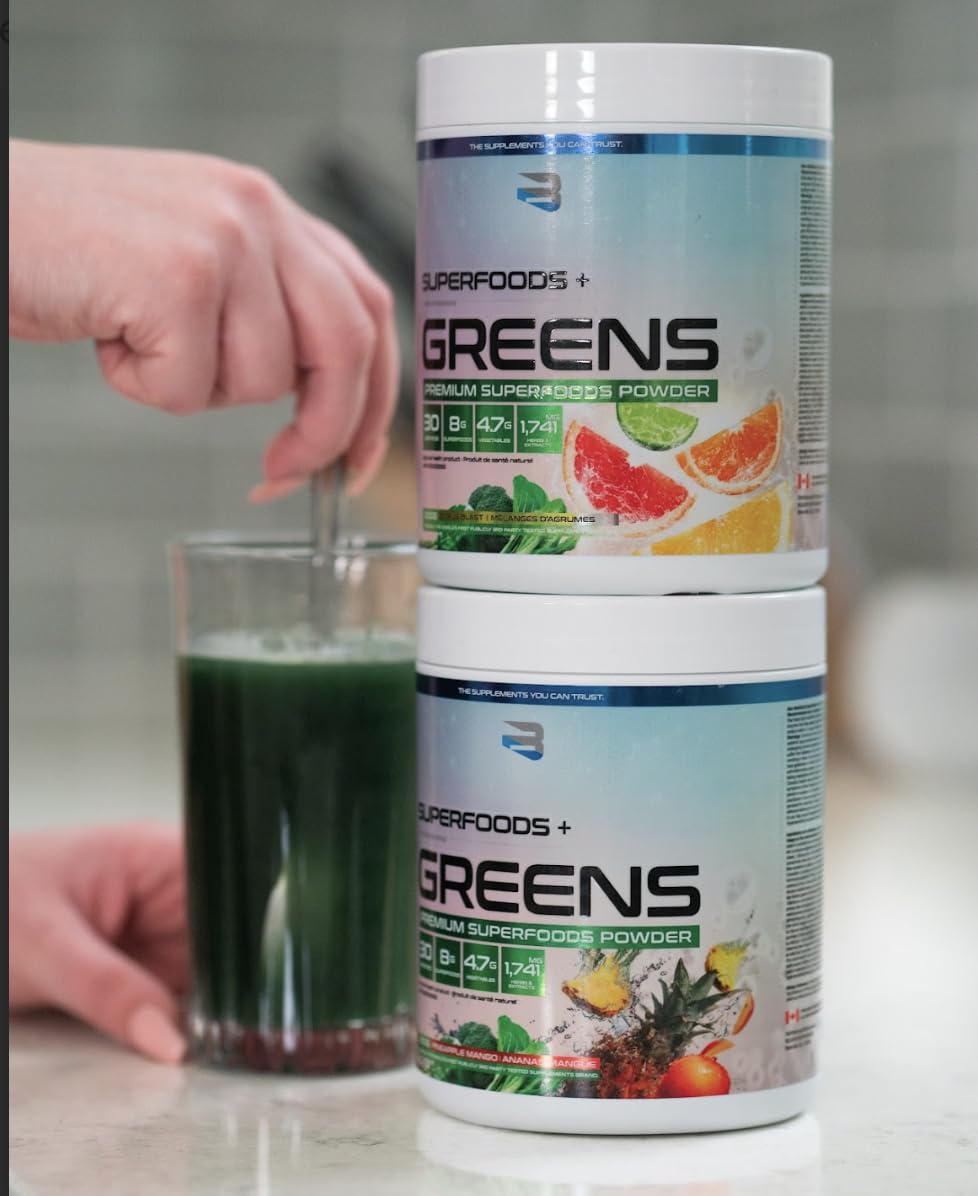 Believe Supplements Superfoods+Greens - Superfood Blend | Boost Energy, Immunity, and Digestion | Rich in Antioxidants & Essential Nutrients! (30 Servings, Citrus Blast) Believe Supplements
