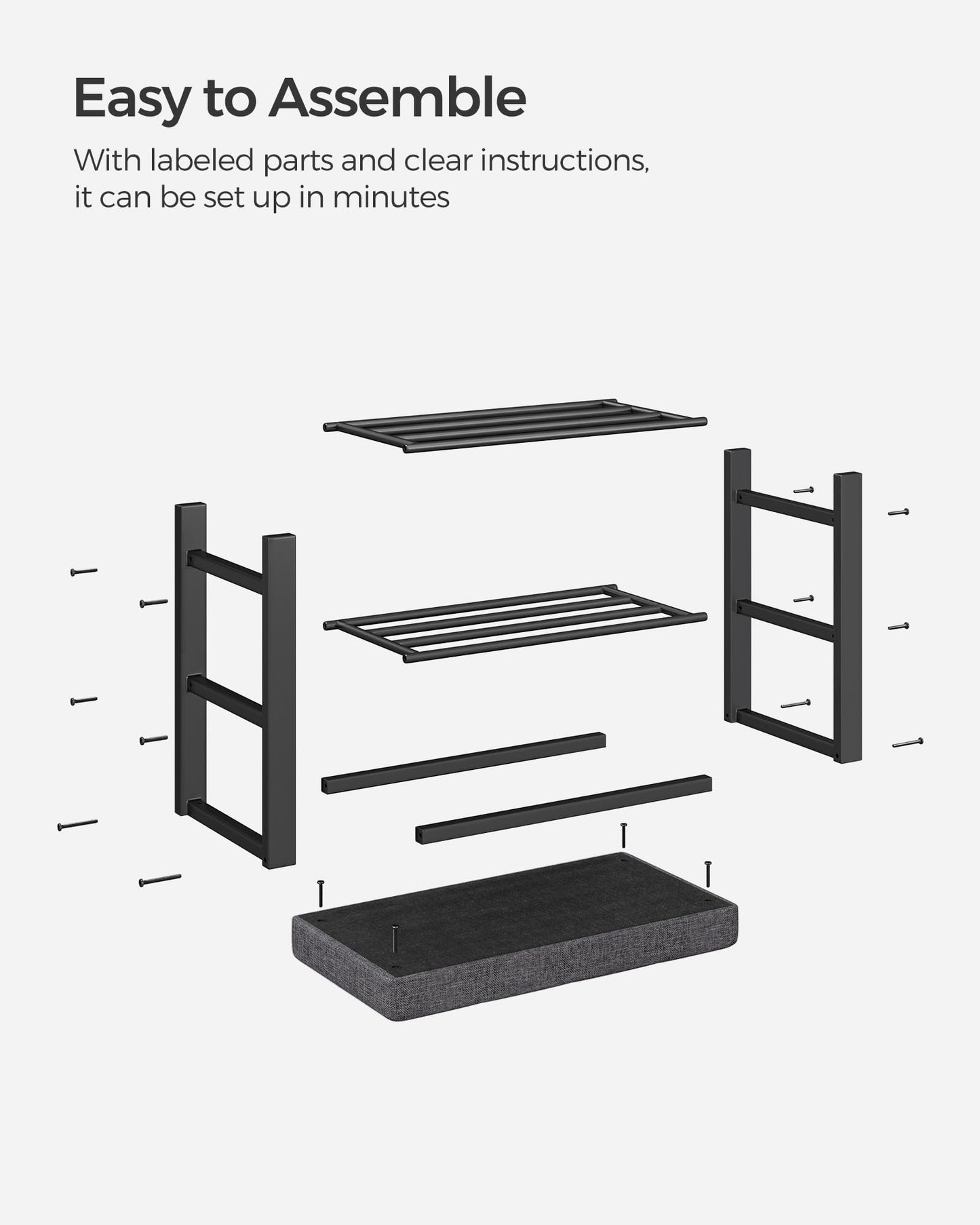 SONGMICS Shoe Storage Bench, Entryway Bench with Cushion SONGMICS