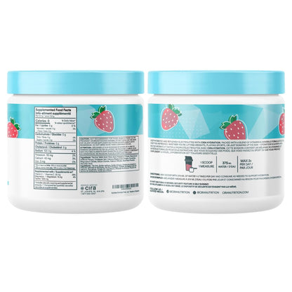 Cira Hydration Electrolytes Powder - Daily Electrolyte Powder, Sugar Free w Himalayan Salt, Magnesium, Potassium, Hydration Powder for Dehydration Relief & Recovery - Strawberry Margarita, 45 Servings