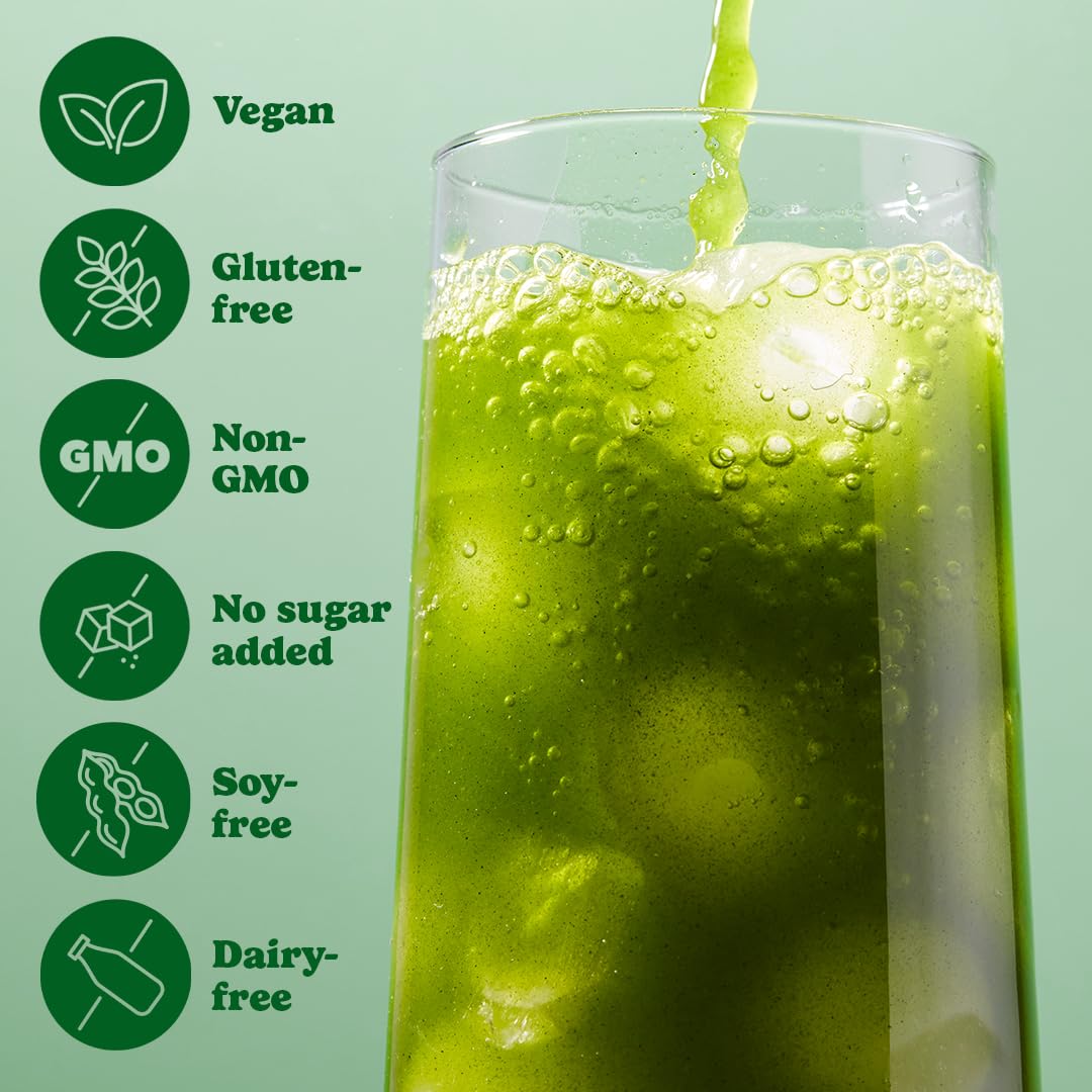 Good Protein Superfood Greens Powder - Tropical Fruit Flavor | Vegan, Gluten-Free, Non-GMO Green Juice Mix with Digestive Enzymes & Probiotics | 225g