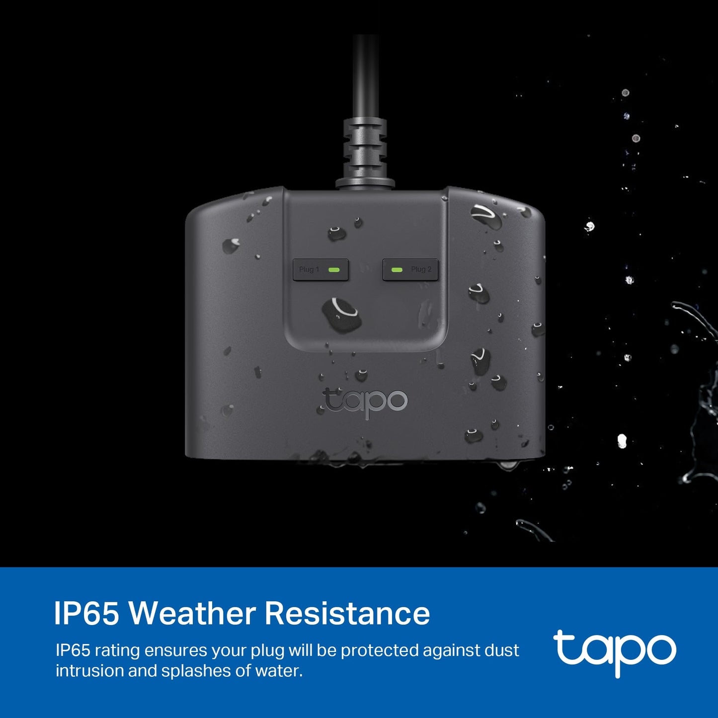 TP-Link Tapo Matter Outdoor Smart Plug, 2 Individual outlets, IP65 Weather Resistance, Works with Apple Home, Alexa, Google Home, Long Wi-Fi Range, 2.4G Wi-Fi Only, ETL Certified (Tapo P400M) Tapo