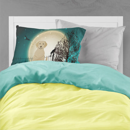 Caroline's Treasures BB2245PILLOWCASE Halloween Scary Yellow Labrador Fabric Standard Pillowcase Lightweight Super Soft Easy Care Decorative Artwork Pillowcase, Standard