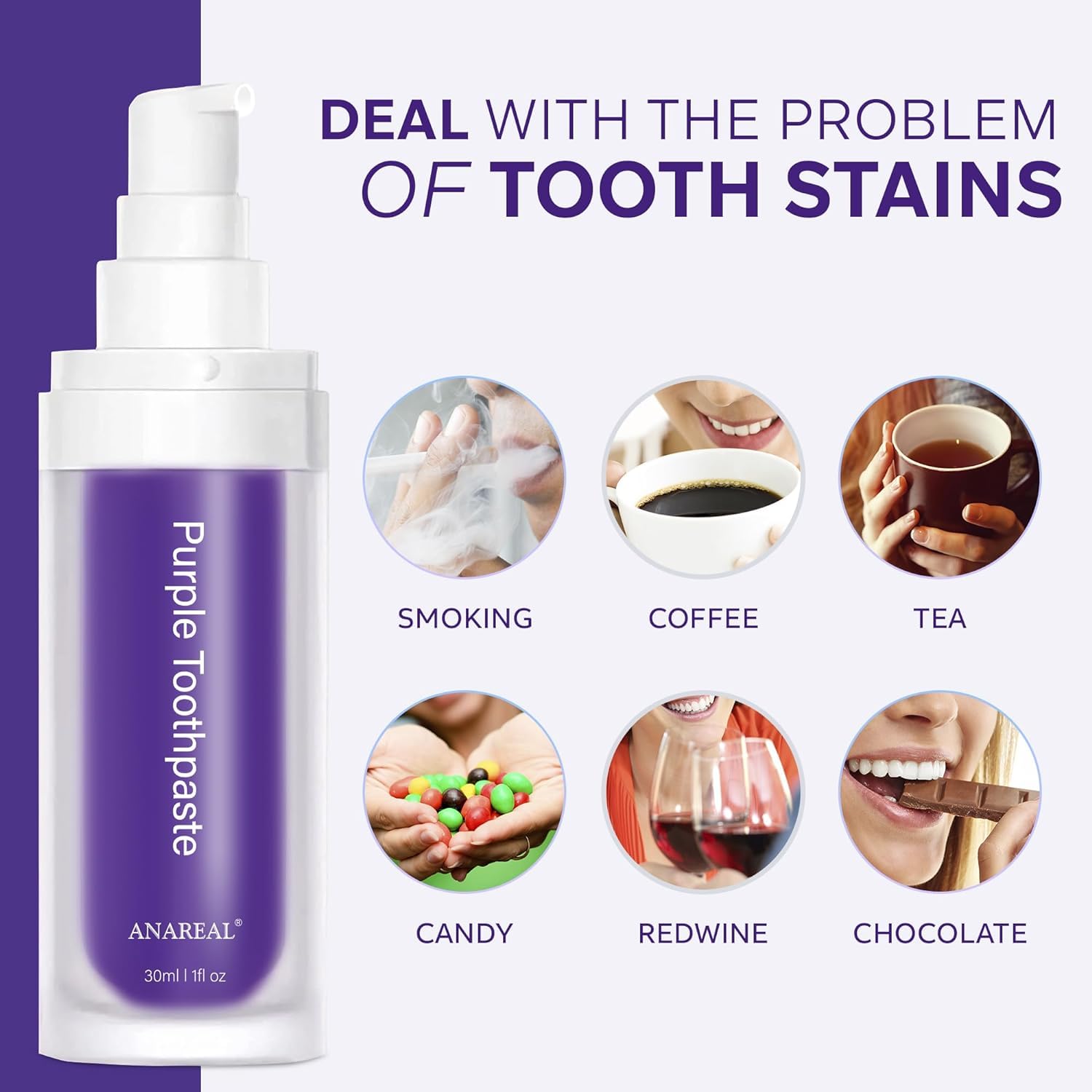 Teeth Whitening Purple Toothpaste- Toothpaste Whitening, Teeth Whitening Toothpaste, Purple Toothpaste Teeth Whitening, Tooth Whitening, Teeth Whitening Gel 30ml - Available at All In One Marketplace Canada