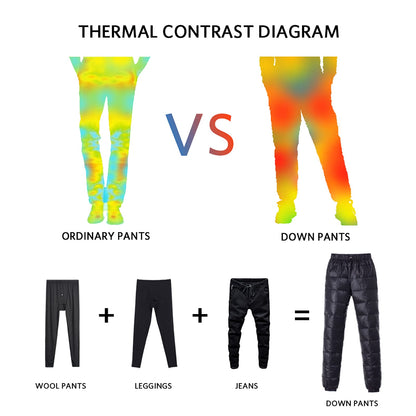 Tapasimme Men, Women Winter Warm Loose Utility Down Pants Sassy High Waisted Nylon Compression Snow Trousers (Large, Black) 🍁 All In One Marketplace Canada