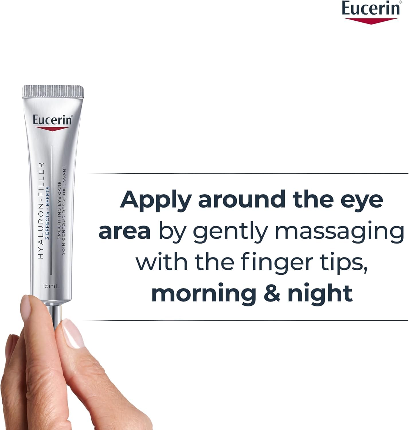 Eucerin Anti-Wrinkle Eye Cream, Smoothing, Anti-Age, Hyaluronic Acid, 15mL Eucerin