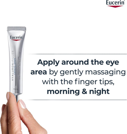 Eucerin Anti-Wrinkle Eye Cream, Smoothing, Anti-Age, Hyaluronic Acid, 15mL Eucerin