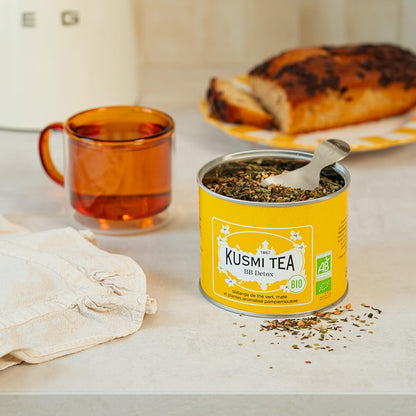 KUSMI TEA, BB Detox - Loose Leaf Tea Tin - Organic Blend of Green Tea, Maté & Grapefruit-flavoured Plants, 100g KUSMI TEA