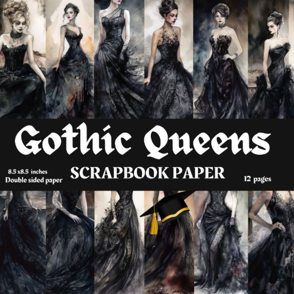 Halloween Scrapbook Paper: Gothic Halloween Scrapbook Paper, 12 Gothic Themed Halloween Scrapbook Paper for Scrapbooking, Junk Journal, Gift Wrapping, Origami, DIY Projects, Card Making, Mixed Media and Many Other Crafts.