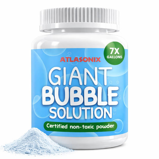 Bubbles for Kids - Giant Bubble Solution, Bubble Wands, Bubbles Powder Mix Makes 896 OZ (7 Gallons) - The Original Mix Kid Safe and Long Lasting Outdoor Toys Fun