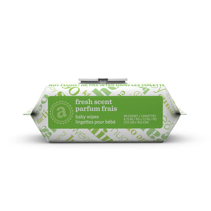 Amazon Elements Baby Wipes, Fresh Scent, White, 810 Count (9 Packs of 90) 🍁 All In One Marketplace Canada