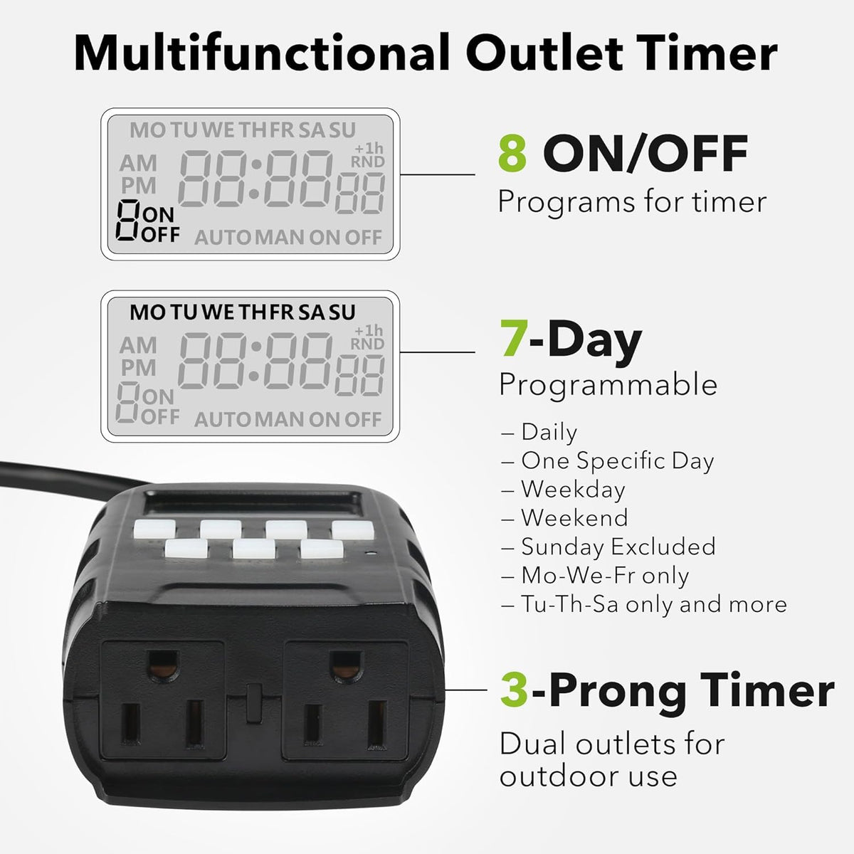 BN-LINK 7 Day Outdoor Heavy Duty Digital Programmable Timer Dual Outlet 🍁 All In One Marketplace Canada