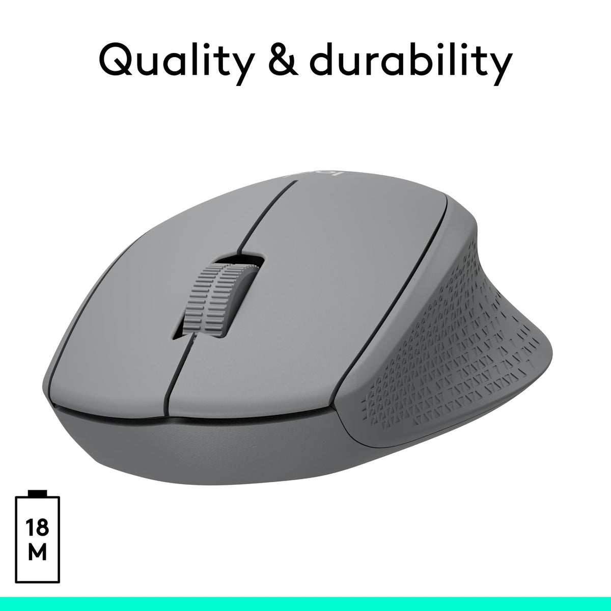 Logitech M330 Silent Plus Full Size 2.4 GHz Wireless Mouse - Grey