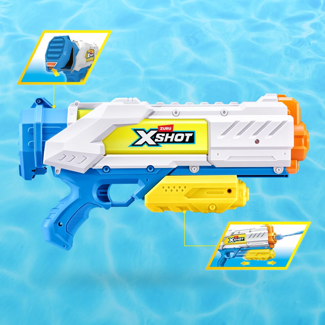 X-Shot Water Fast-Fill Medium Water Blaster (2 Pack) by ZURU, Watergun, 2 Pack X Shot Water Blaster (Fills with Water in just 1 Second!) XSHOT