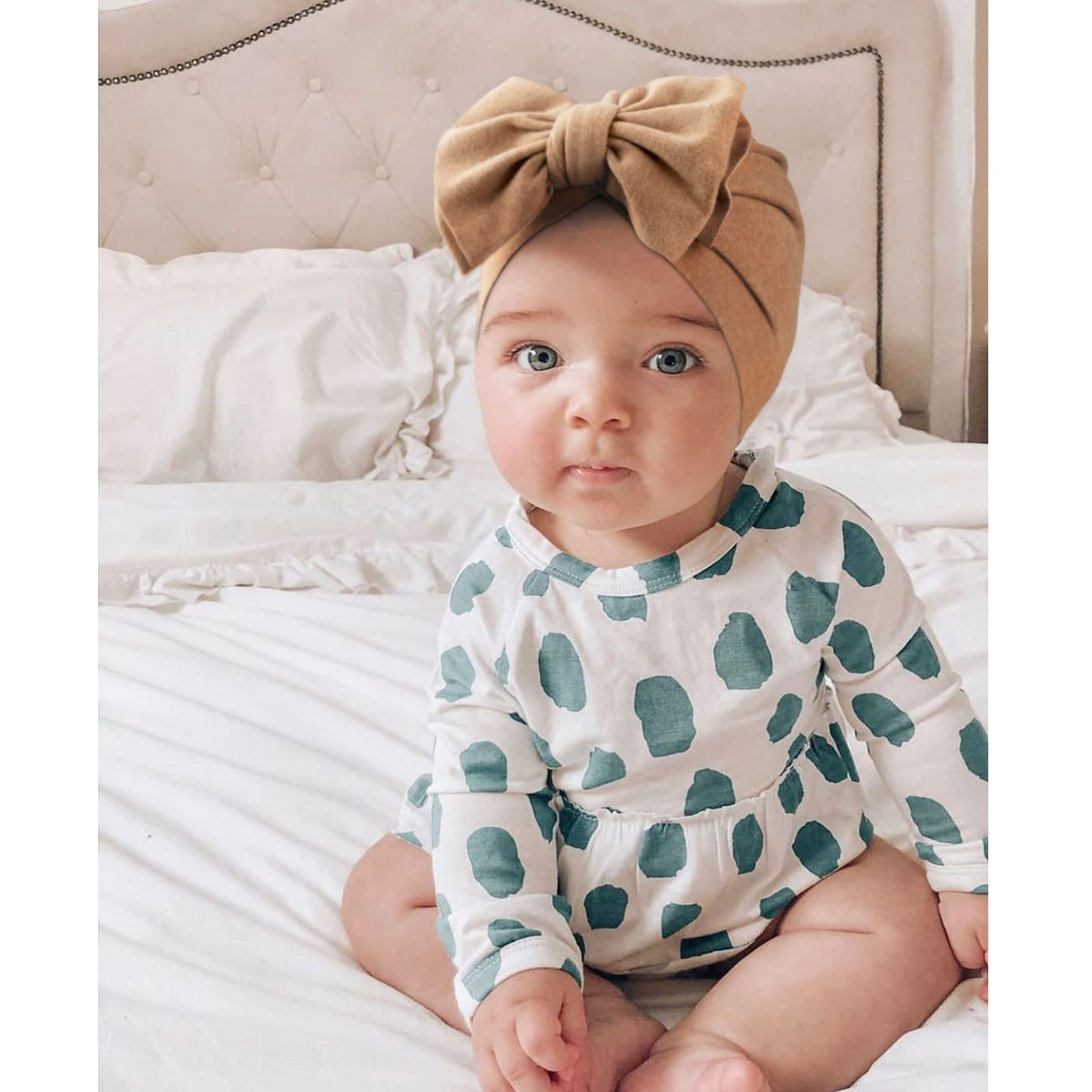 DRESHOW BQUBO 5 PCS Baby Cotton Hats Big Bow Knotted Headwrap Turban Baby Infant Beanie Baby Girl Soft Cute Toddler Cap for Winter 🍁 All In One Marketplace Canada