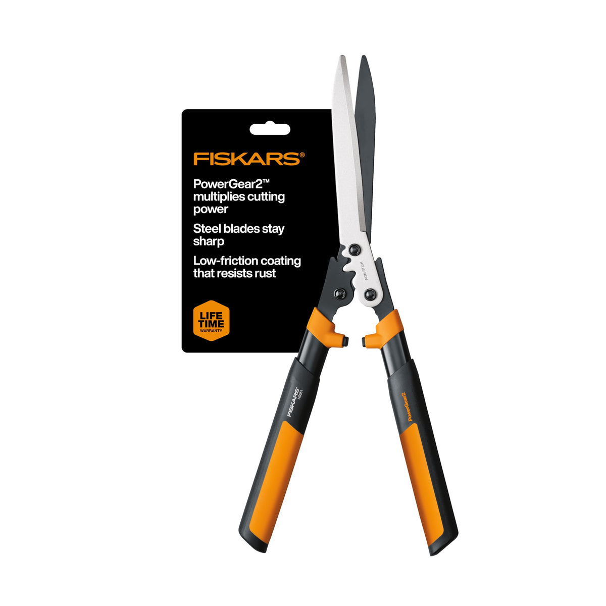 Fiskars 23" PowerGear2 Garden Hedge Shears, Hedge Clippers, 10" Blades