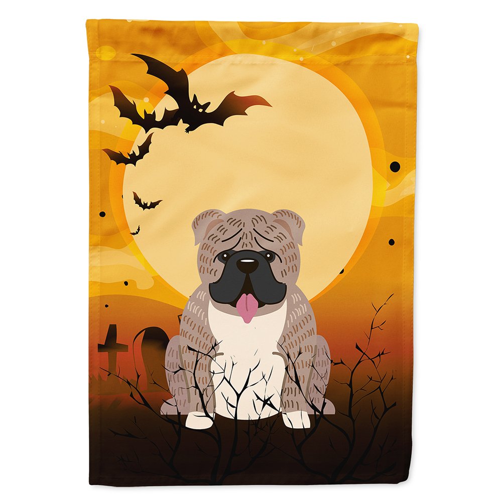 Drapeau de maison en toile Caroline's Treasures BB4392CHF Halloween bouledogue anglais bringé gris, grand, multicolore