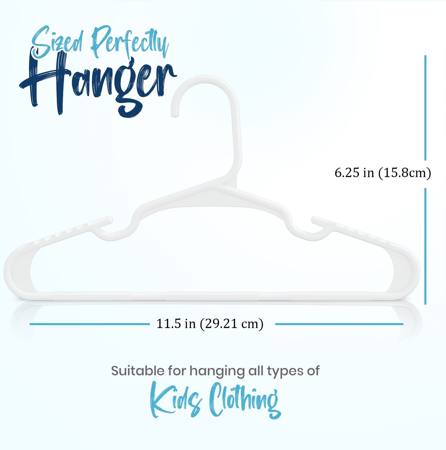 Utopia Home Kids Hangers - Plastic Baby Hangers for Closet - Childrens Hangers for Clothes & Infant Hangers for Closet - Ideal for Everyday Standard Use (White, Pack of 60) - Available at All In One Marketplace Canada