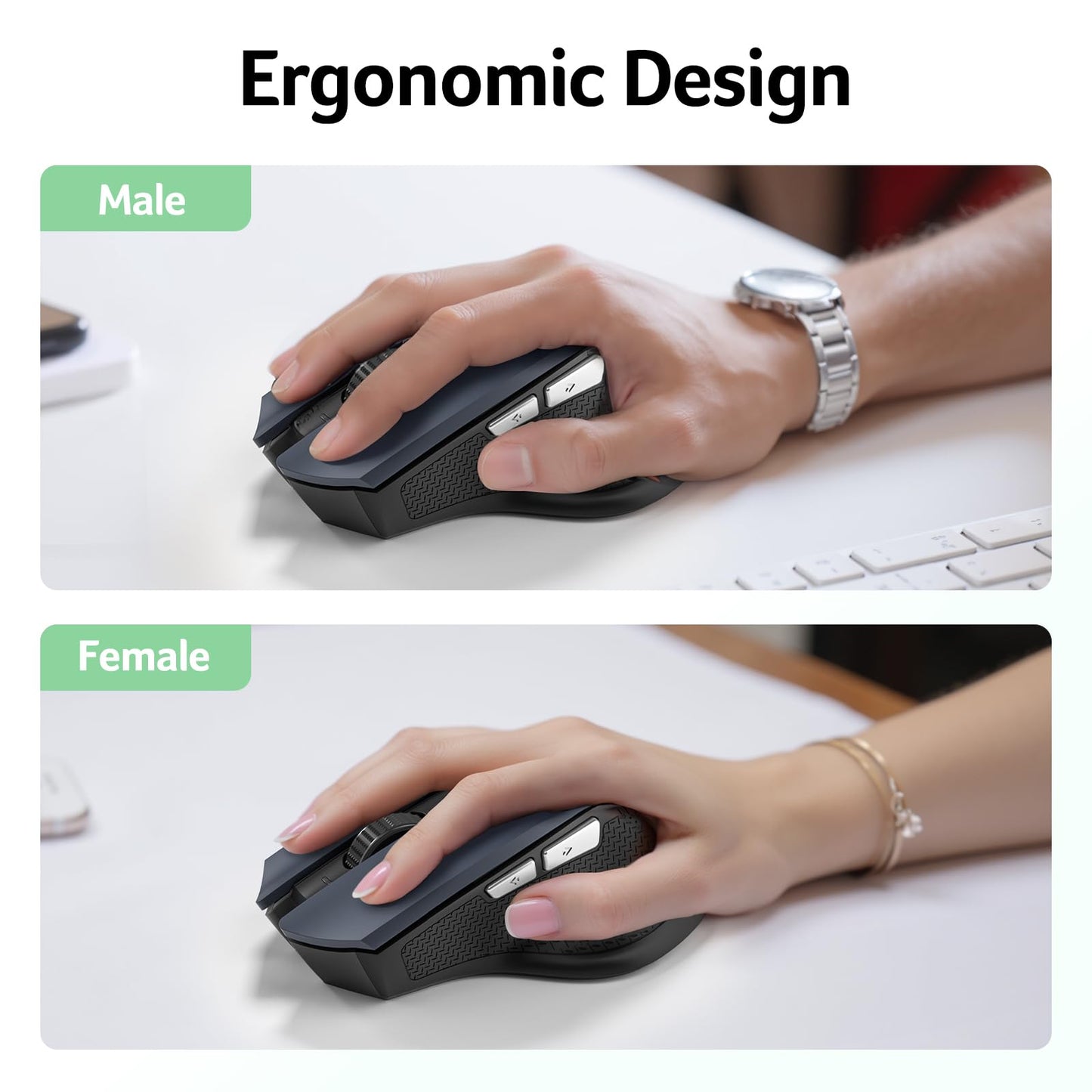 Acer Wireless Mouse for Laptop, 2.4GHz Computer Mouse Wireless with USB Receiver, Portable Cordless Mice, 3 Adjustable DPI Ergo USB Mice, 6 Buttons, Medium to Large Sized Hands for PC, Laptop, Desktop - Available at All In One Marketplace Canada