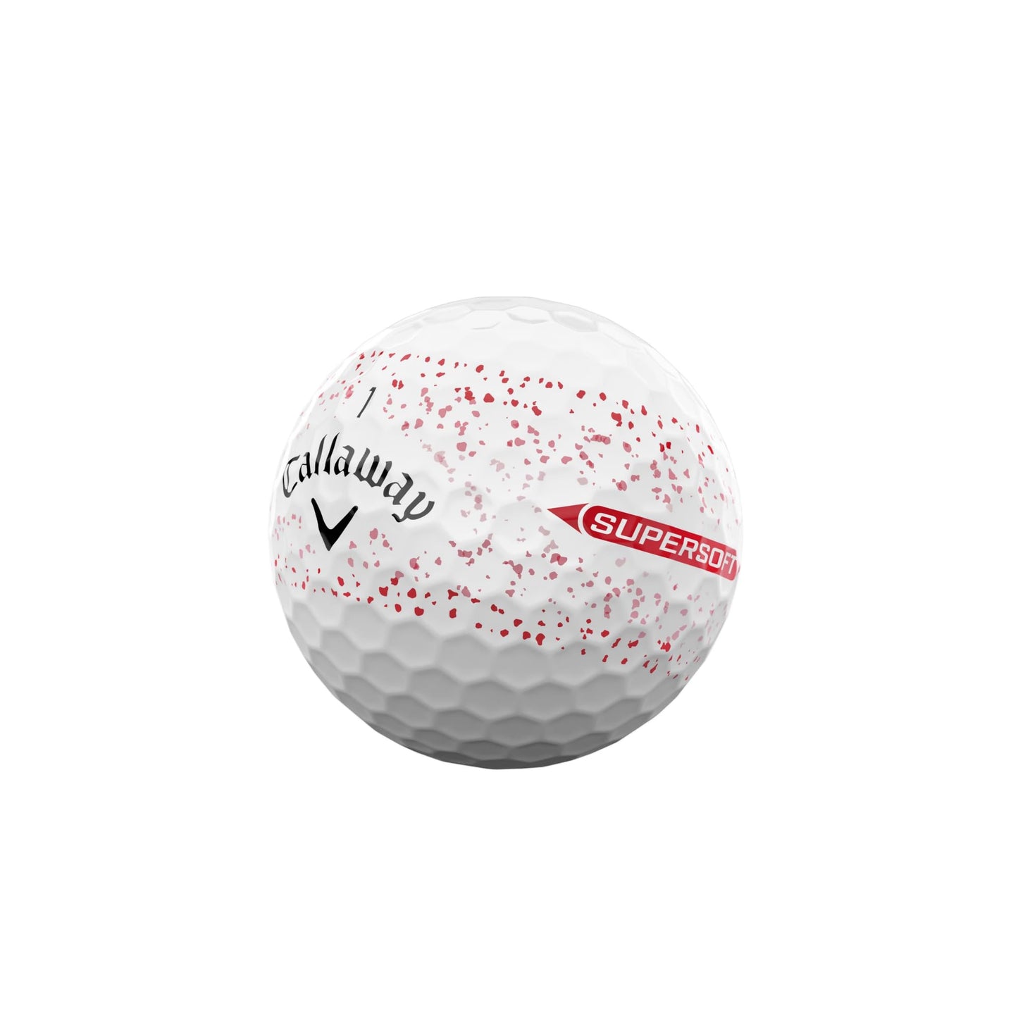 Balles de golf Supersoft de Callaway Golf (2025, éclaboussures rouges)