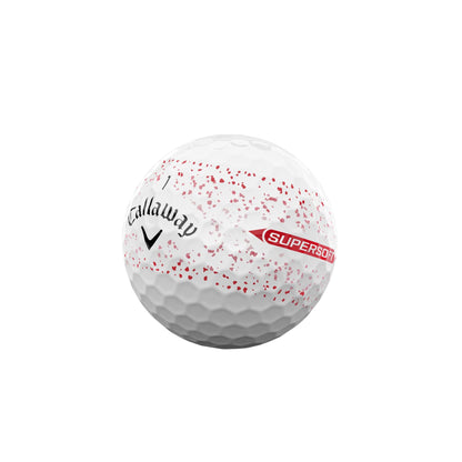 Balles de golf Supersoft de Callaway Golf (2025, éclaboussures rouges)