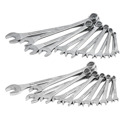 Grip 24 pc All-Purpose Master Combination Wrench Set MM/SAE - Metric 7mm to 22mm - SAE 1/4” to 1" - Roll-up Pouch - General Household, Garage, Auto Repairs, Cars, Trucks, Boat - Available at All In One Marketplace Canada