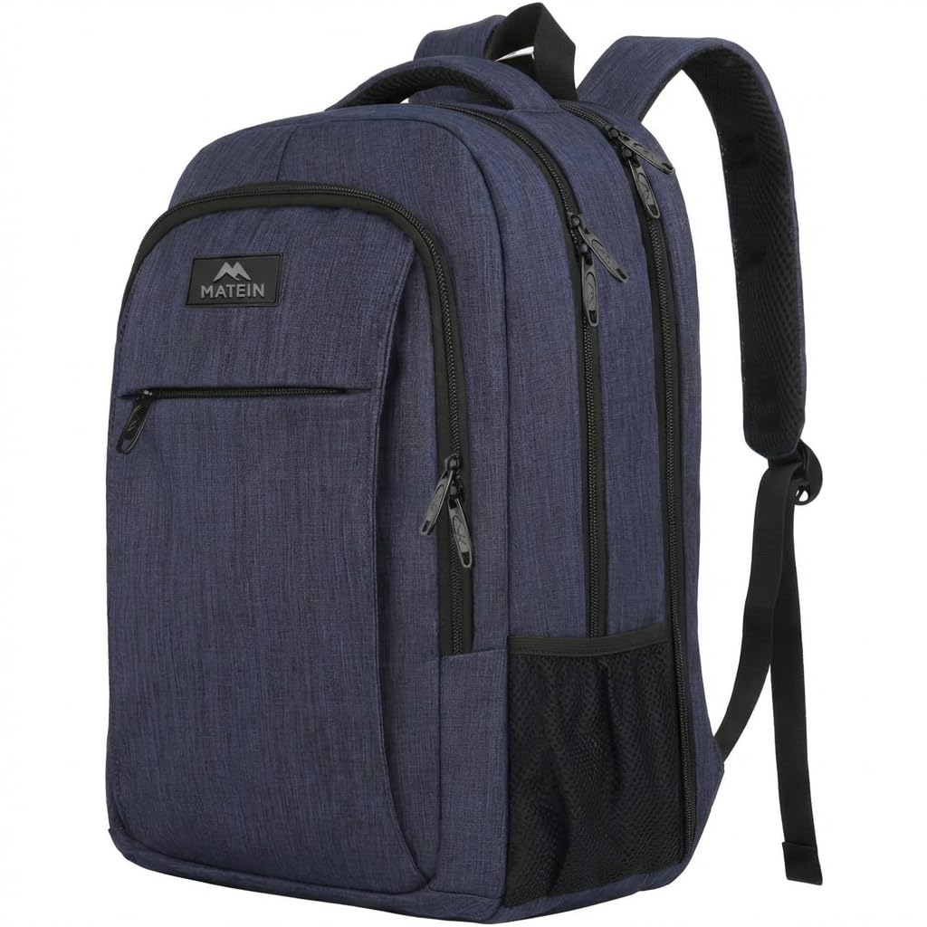 MATEIN Large College Backpack, Sturdy Computer Backpack Fits 17 inch Notebook, Carryon Luggage Travel Laptop Bag for Business Men and Women Christmas New Year Gift, Blue 🍁 All In One Marketplace Canada