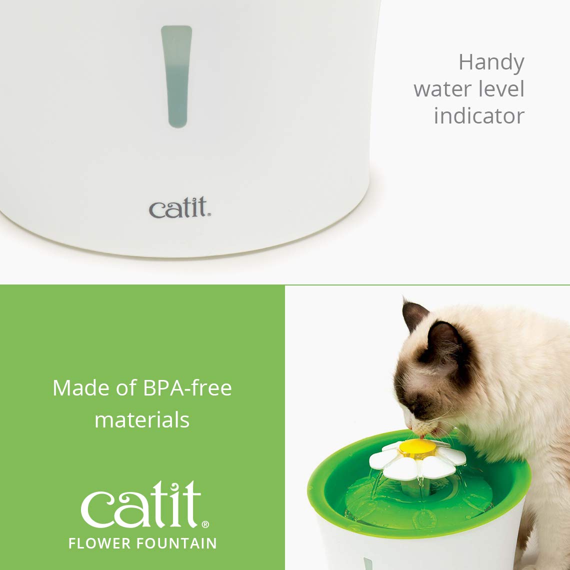 Catit Senses 2.0 Flower Fountain, 3 L Cat Water Fountain, Green 🍁 All In One Marketplace Canada