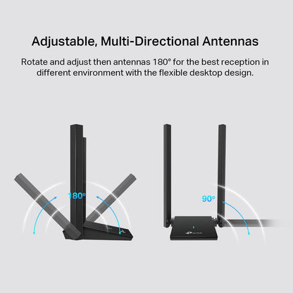 TP-Link AX1800 WiFi 6 USB Adapter for Desktop PC (Archer TX20U Plus) - Wireless Network Adapter with 2.4GHz, 5GHz, High Gain Dual Band 5dBi Antenna, WPA3, Supports Windows 11/10 🍁 All In One Marketplace Canada
