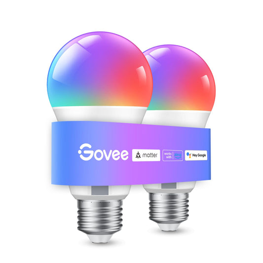 Govee Smart Light Bulbs, WiFi & Bluetooth Color Changing Light Bulbs, Music Sync, 16 Million DIY Colors RGBWW Color Lights Bulb, Work with Alexa, Google Assistant & Govee Home App, 2 Pack - Available at All In One Marketplace Canada