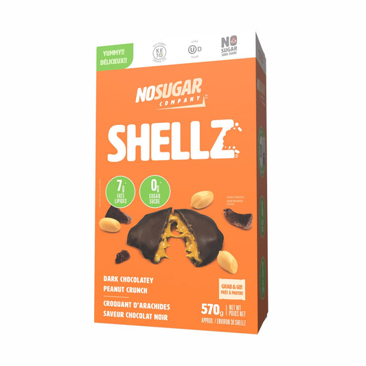 No Sugar Keto Shellz Peanut Crunch - Low Carb (1g), Sugar Free (0g) Chocolate Candy - 30 Pack Individual Wrappers - Gluten Free, Kosher
