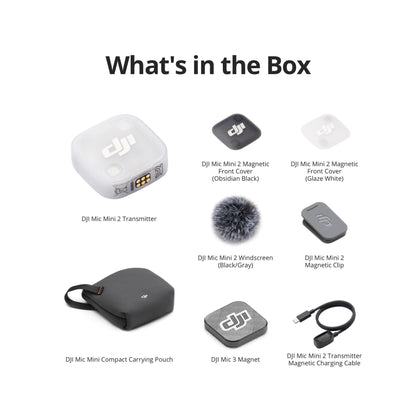 Transmetteur DJI Mic Mini 2, mini microphone sans fil, microphone de vlogging, microphone Bluetooth, ultra-léger, 8h d'autonomie, économie d'énergie, réduction du bruit, streaming