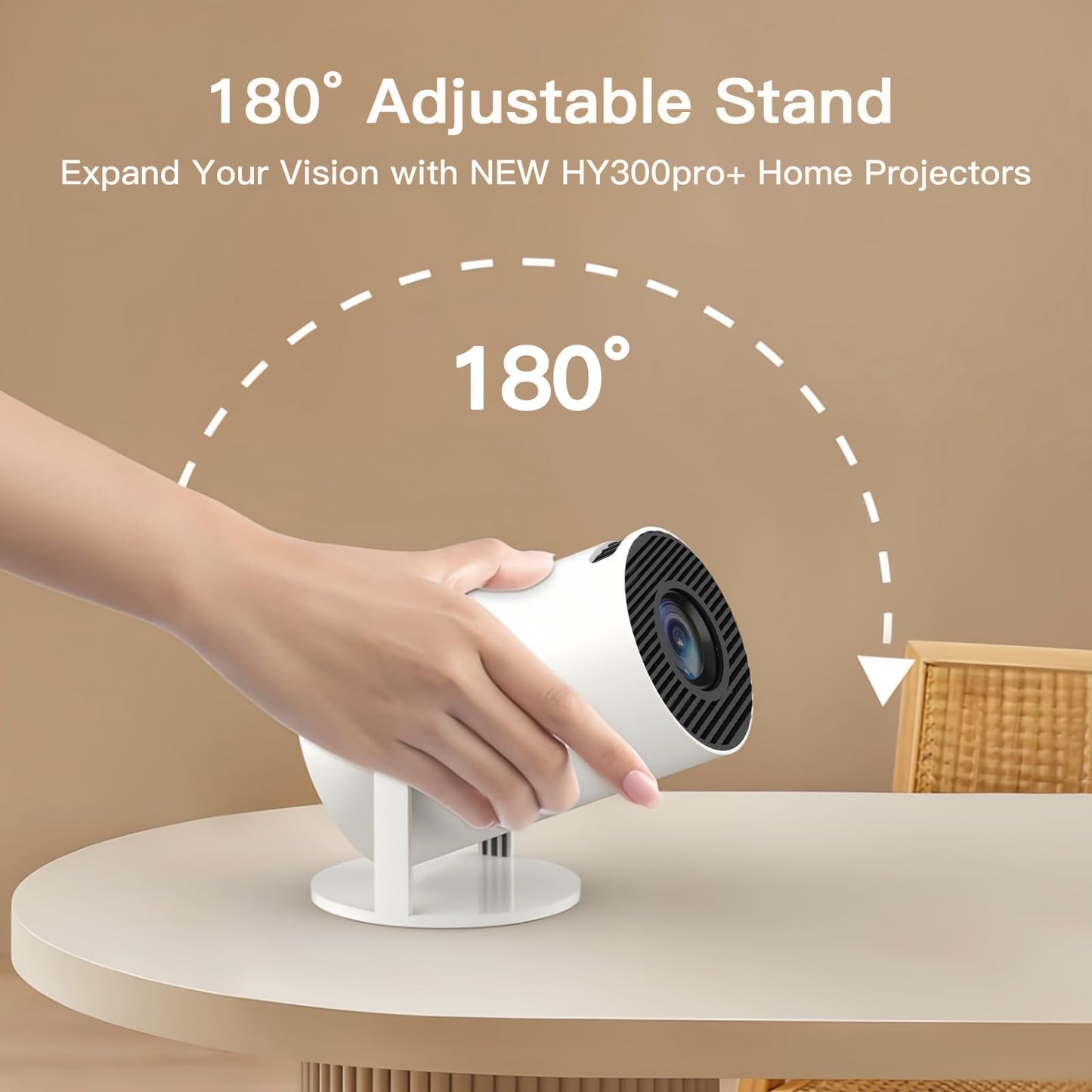 [Built-in Apps & 2026 Upgraded] WEMI Mini Portable Projector Mini Projecteur Portatif with WiFi 6 and Bluetooth 5.4 for Bedroom Smart Movie for iPhone Cell Phone Android OptiBarrel 500