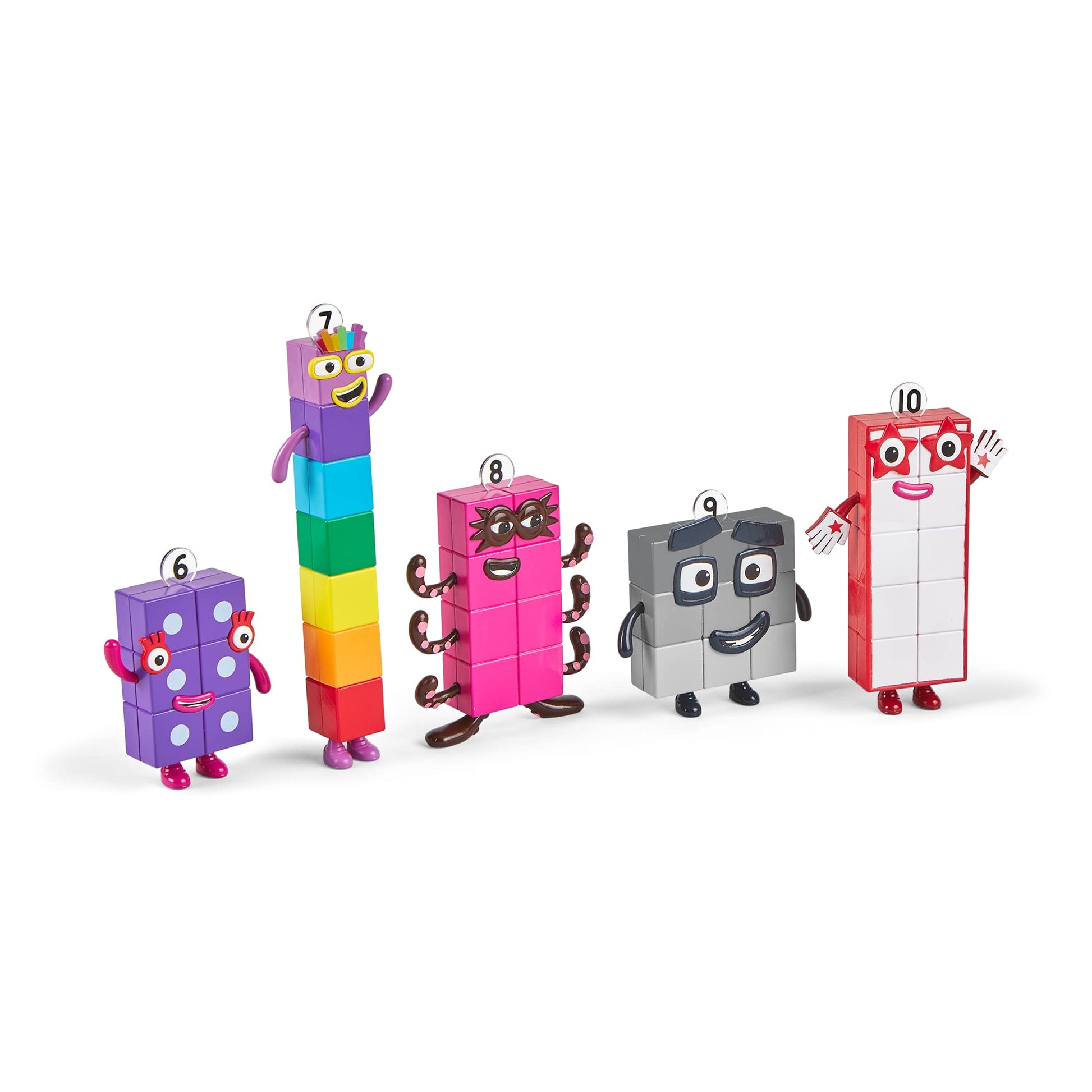 hand2mind Numberblocks Friends Six to Ten, Toy Figures Collectibles, Small Cartoon Figurines for Kids, Mini Action Figures, Character Figures, Play Figure Playsets, Imaginative Play Toys hand2mind