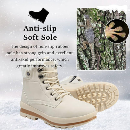 Womens Snow Boots Waterproof Warm Fur Lined Ankle Booties Ladies Lace Up Hiking boots Non Slip Platform Boots with Side Zipper Outdoor Winter Boots 🍁 All In One Marketplace Canada