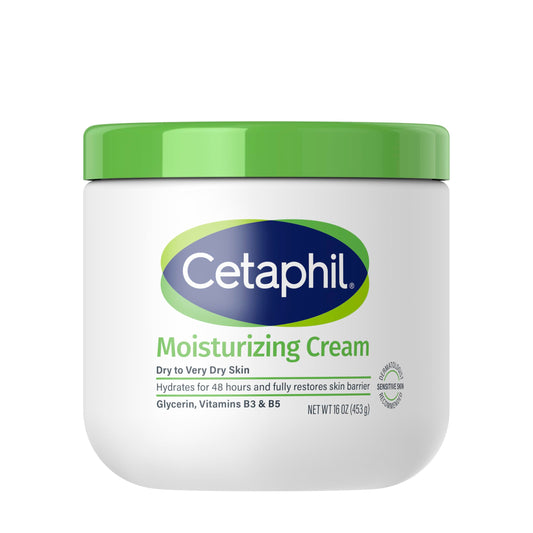 Cetaphil Moisturizing Cream With Sweet Almond Oil And Glycerin - 48hr Hydration - For Dry To Very Dry And Sensitive Skin - Fragrance Free, Paraben Free - Dermatologist Recommened, 453g 🍁 All In One Marketplace Canada Cetaphil
