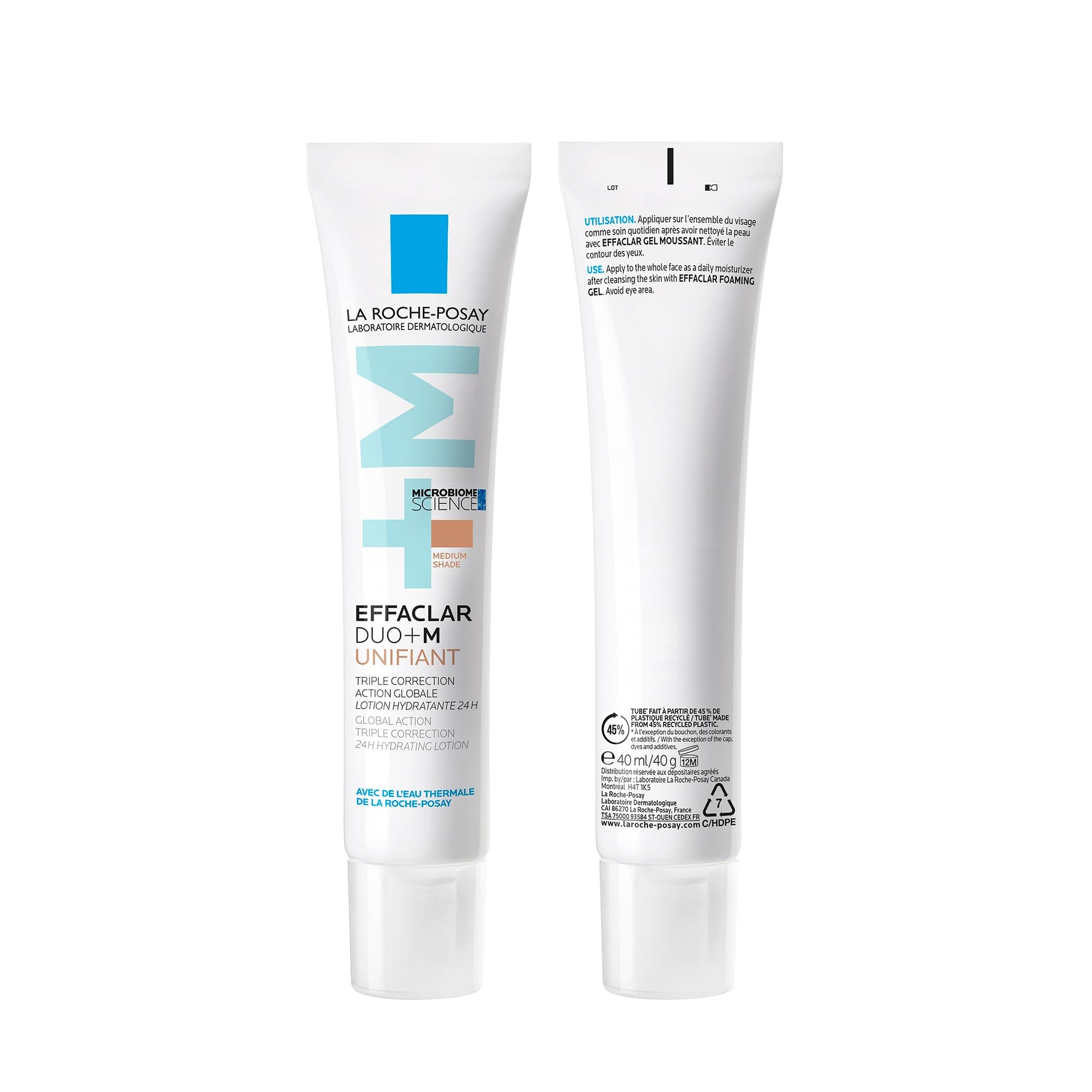 La Roche-Posay Tinted Moisturizer, Effaclar Duo [+] Unifying Tinted Correcting Care for Blemishes and Marks, Suitable for Acne-Prone Skin & Acne Marks, 40ml La Roche-Posay